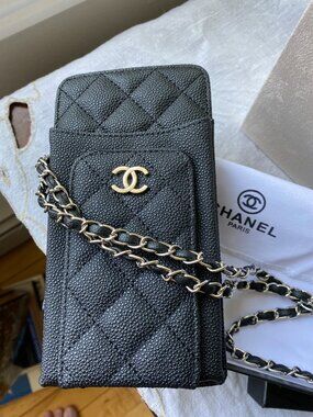 Selling Marked CHANEL Quilted Phone/Card Crossbody Not Authentic